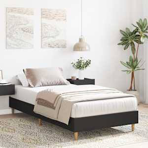 Rám postele bez matrace černý 75x190 cm Technické dřevo - obrázek 3
