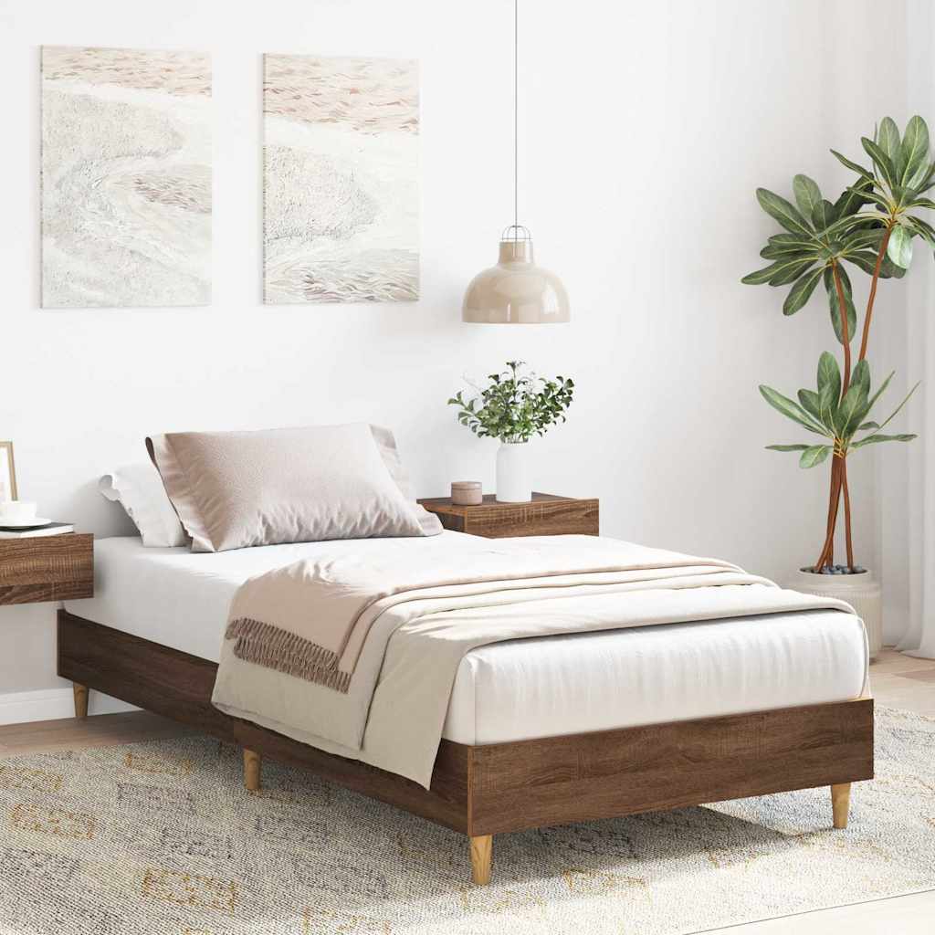 Thumbnail - vidaXL Bettgestell ohne Matratze Braun Eichen-Optik 75x190 cm