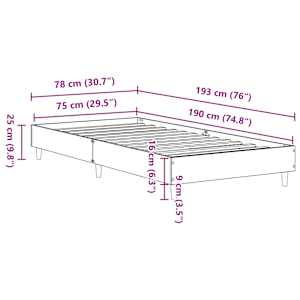 Rám postele bez matrace Artisan Dub 75x190cm Dřevěné konstrukce - obrázek 10