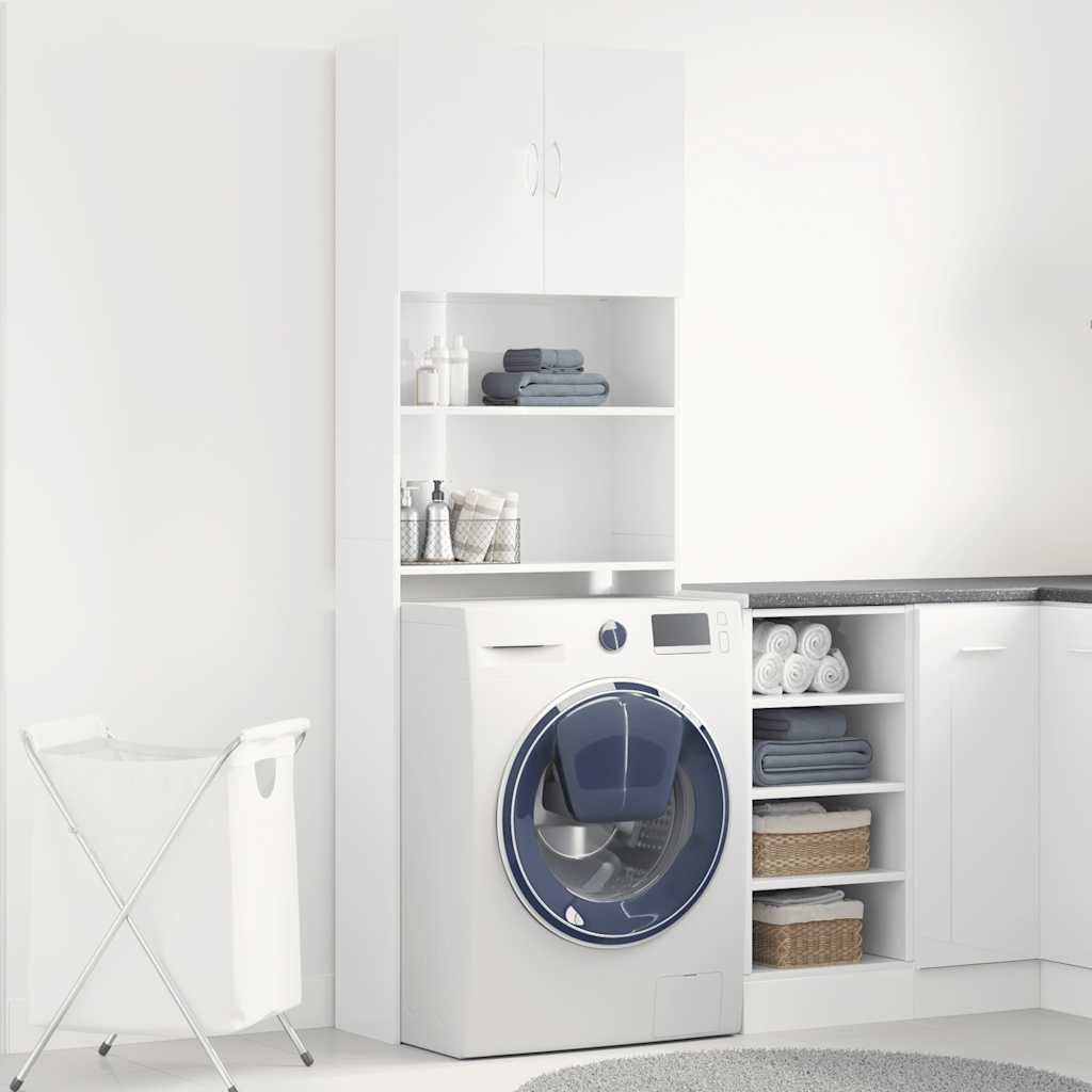 Thumbnail - vidaXL Waschmaschinenschrank Hochglanz-Weiß 64x24x190 cm Holzwerkstoff