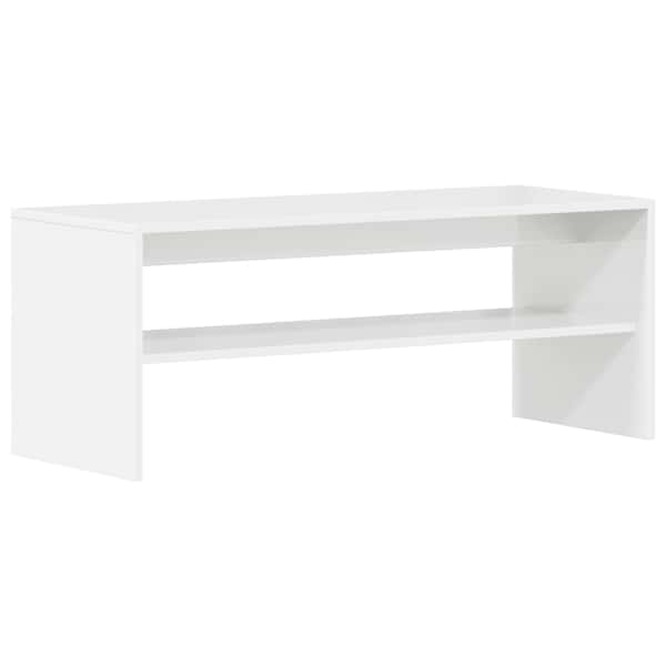 vidaXL telerikapp, k&otilde;rgl&auml;ikega valge, 100 x 40 x 40 cm, puitlaastplaat