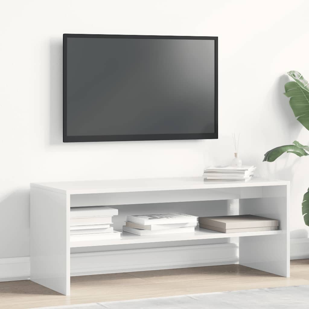 vidaXL magasfényű fehér forgácslap TV-szekrény 100 x 40 x 40 cm