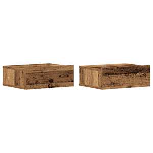 Závěsné noční stolky 2 ks staré dřevo 40x32x15 cm - obrázek 2