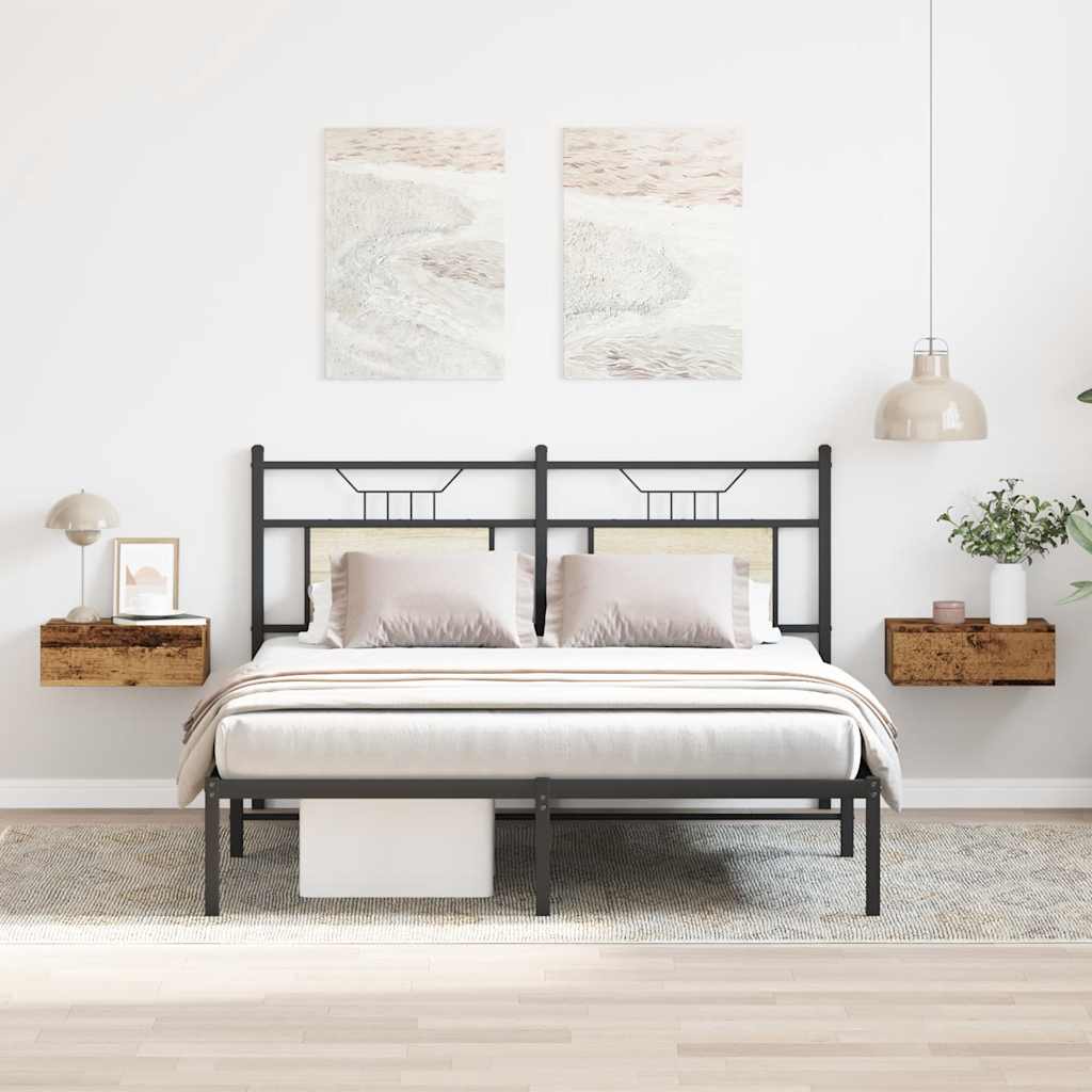 vidaXL Noptiere plutitoare 2 buc Lemn vechi 40x32x15 cm Lemn prelucrat