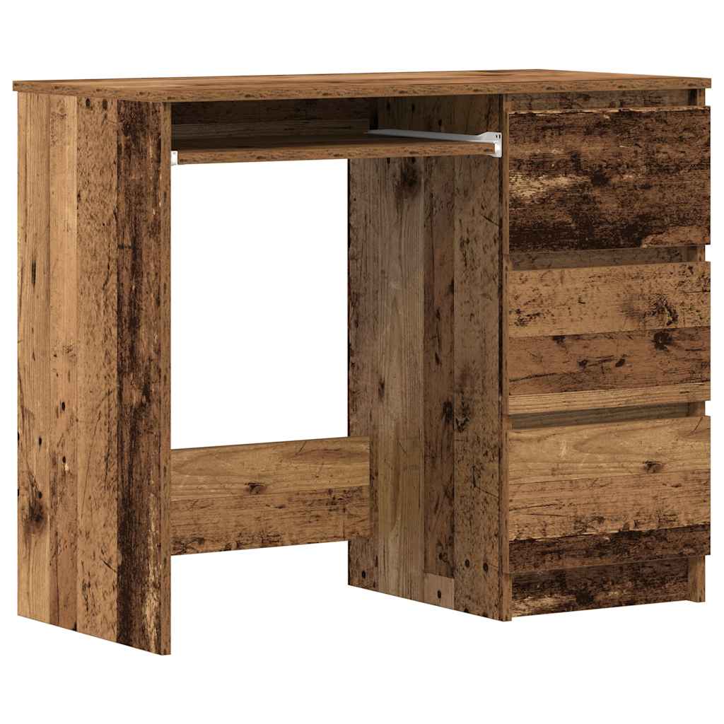 vidaXL Pisalna miza Old Wood 90x45x76 cm Inženirski les