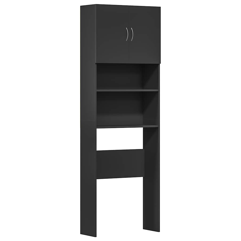 vidaXL Skříňka na pračku černá 64x24x190 cm Dřevěná konstrukce
