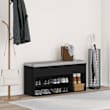Helloshop26 - Schoenenbank 46 x 60 x 30 cm witgrijs 03_0007656