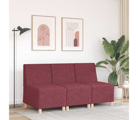 vidaXL Modularna sofa bez naslona za ruke, vino crvena, 55 cm, tkanina