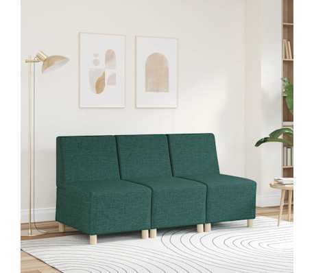 vidaXL Modulares Sofa ohne Armlehnen Dunkelgr&uuml;n 55 cm Stoff