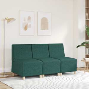 vidaXL Modulares Sofa ohne Armlehnen Dunkelgr&uuml;n 55 cm Stoff
