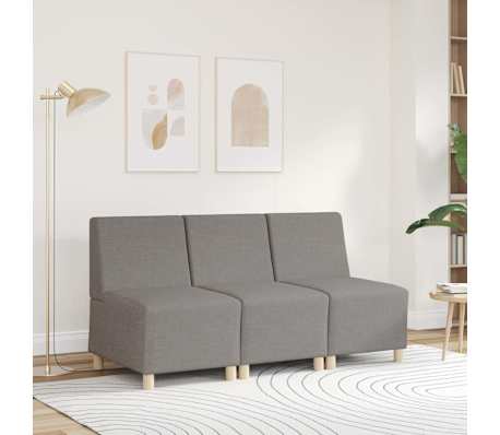 vidaXL Modulares Sofa ohne Armlehnen Beige 55 cm Stoff