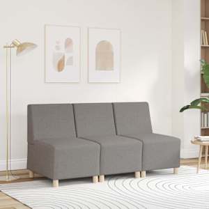 vidaXL Modulares Sofa ohne Armlehnen Beige 55 cm Stoff