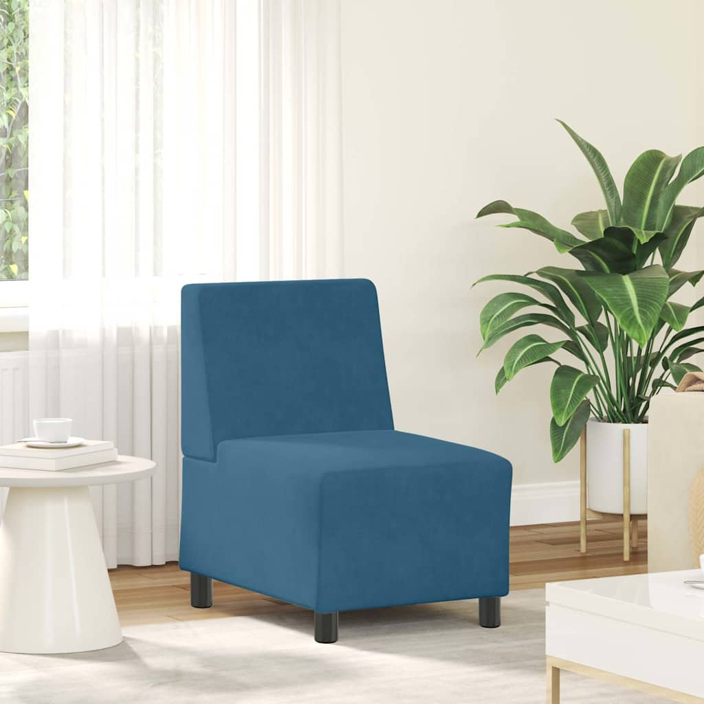 vidaXL Modulares Sofa ohne Armlehnen Blau 55 cm Samt