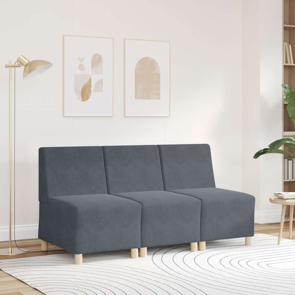 vidaXL Modulaire bank zonder armleuningen, donkergrijs, 55 cm, fluweel