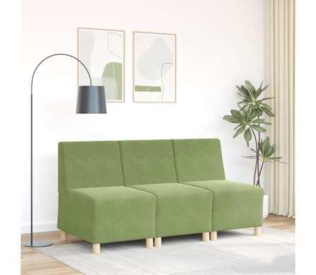 Sof&aacute; modular vidaXL sin brazos verde claro 55 cm terciopelo