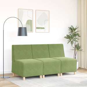Sof&aacute; modular vidaXL sin brazos verde claro 55 cm terciopelo