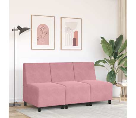 vidaXL Canapea Scaun fără brațe roz 55 cm catifea