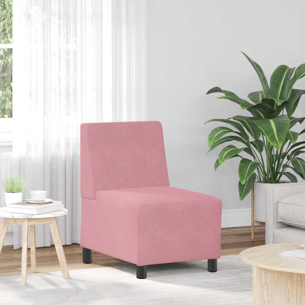 vidaXL Modulares Sofa ohne Armlehnen Rosa 55 cm Samt