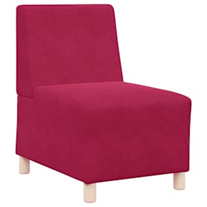 Modulární pohovka bez područek, vínově červená, 55 cm, samet - obrázek 2
