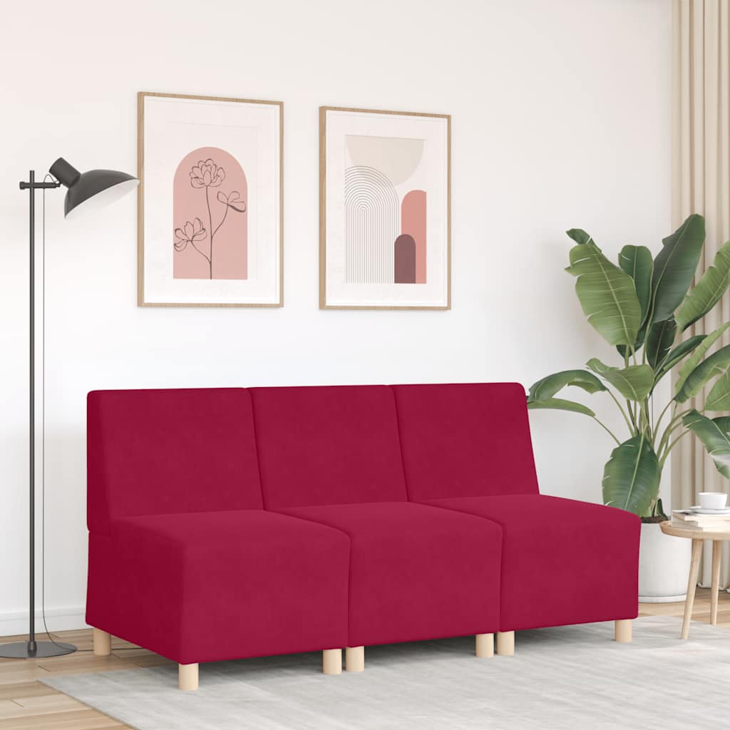 Thumbnail - vidaXL Modulares Sofa ohne Armlehnen Burgunderrot 55 cm Samt