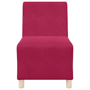 Modulární pohovka bez područek, vínově červená, 55 cm, samet - obrázek 4