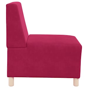 Modulární pohovka bez područek, vínově červená, 55 cm, samet - obrázek 5