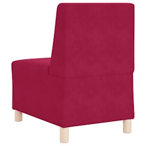 Modulární pohovka bez područek, vínově červená, 55 cm, samet - obrázek 6