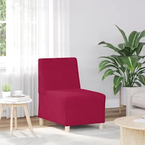 Modulární pohovka bez područek, vínově červená, 55 cm, samet - obrázek 1