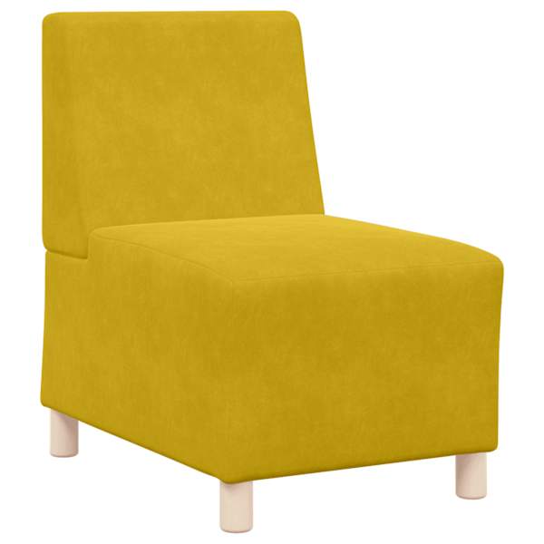 vidaXL mooduldiivan k&auml;etugedeta, kollane, 55 cm, samet