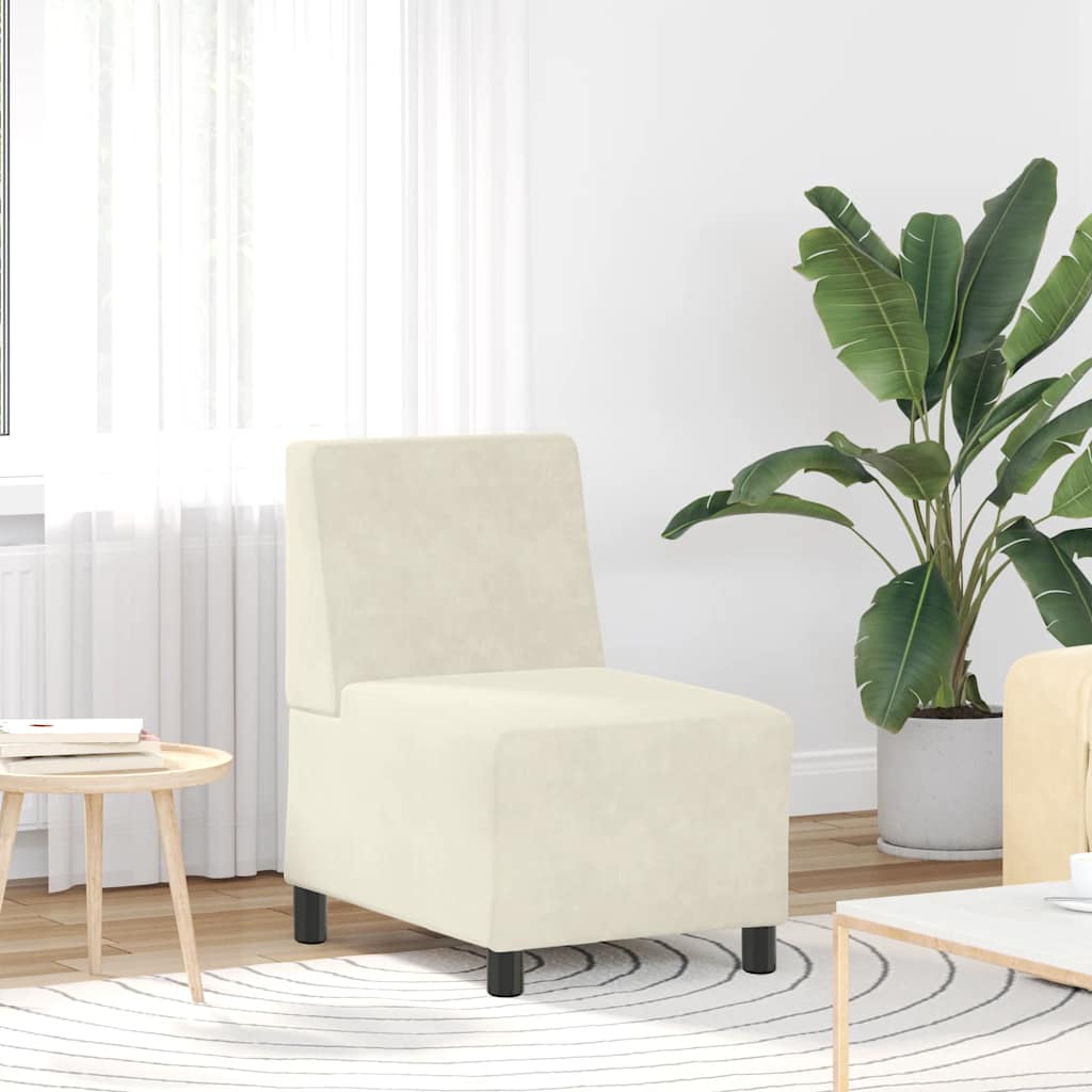 vidaXL Modulares Sofa ohne Armlehnen Creme 55 cm Samt