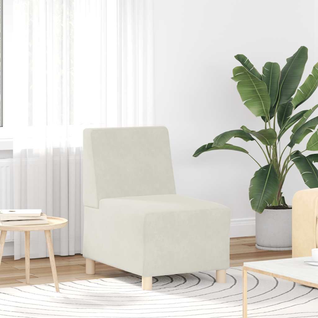 vidaXL Modulares Sofa ohne Armlehnen Creme 55 cm Samt