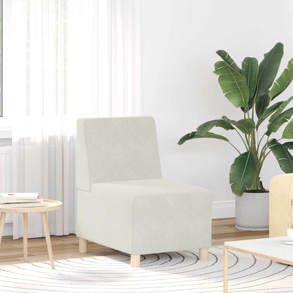 vidaXL Modulares Sofa ohne Armlehnen Creme 55 cm Samt