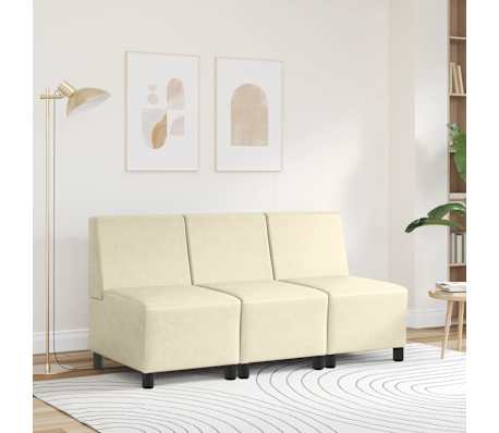vidaXL Sofa-Stuhl ohne Armlehnen Creme 55 cm Kunstleder