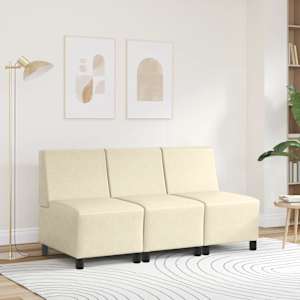 vidaXL Sofa-Stuhl ohne Armlehnen Creme 55 cm Kunstleder
