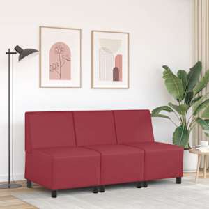 vidaXL | Modulares Armfreies Sofa | Weinrot 55 x 74 x 82 cm Kunstleder