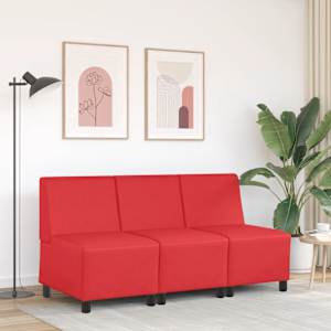 vidaXL | Unit&eacute; de Sofa Modulaire Sans Accoudoirs | Rouge 55 x 74 x 82 cm