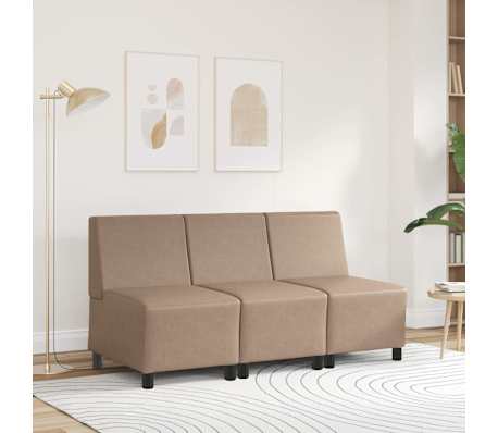 vidaXL | Modulsofa enhed uden arme | Cappuccino 55 x 74 x 82 cm Kunstl&aelig;der