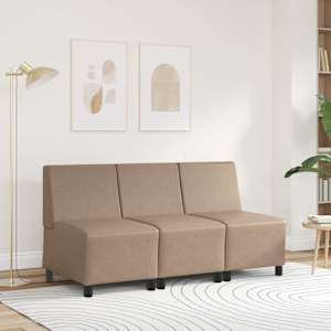 vidaXL | Modulsofa enhed uden arme | Cappuccino 55 x 74 x 82 cm Kunstl&aelig;der