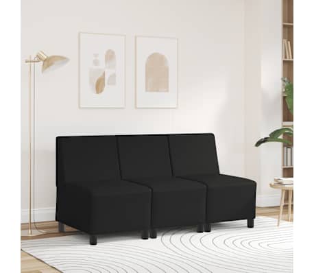 vidaXL Modular Sofa Unit Armless Black 55 x 74 x 82 cm Faux Leather