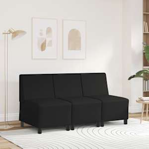 vidaXL Modular Sofa Unit Armless Black 55 x 74 x 82 cm Faux Leather