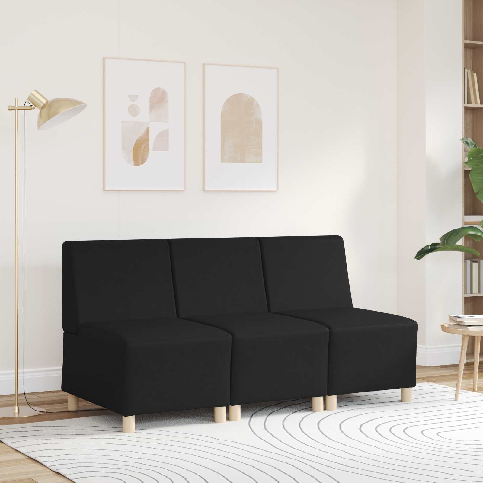 Thumbnail - vidaXL | Modulares Armfreies Sofa | Schwarz 55 x 74 x 82 cm Kunstleder