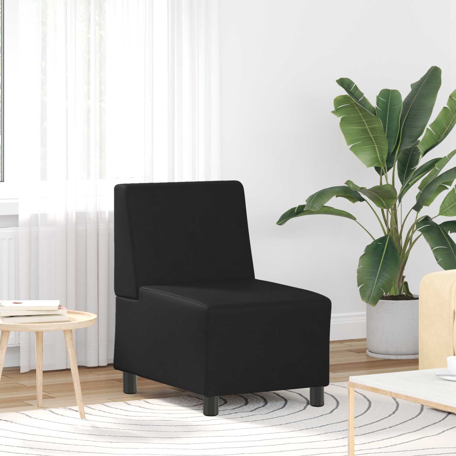 Thumbnail - vidaXL | Modulares Armfreies Sofa | Schwarz 55 x 74 x 82 cm Kunstleder