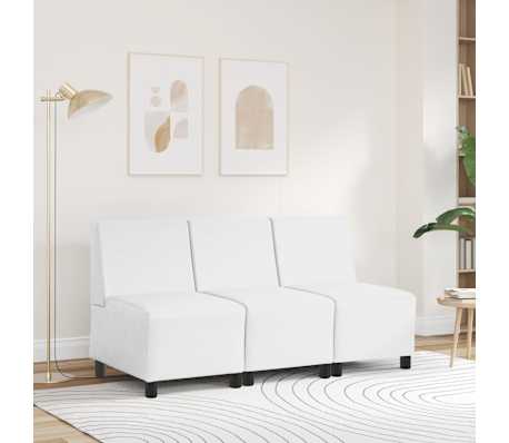 vidaXL | Modulares Armfreies Sofa | Wei&szlig; 55 x 74 x 82 cm Kunstleder
