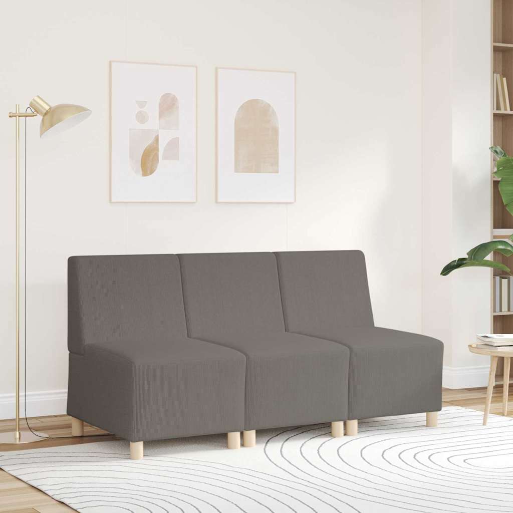 vidaXL Modulaire Bankeenheid Armlos Lichtgrijs 55 x 74 x 82 cm