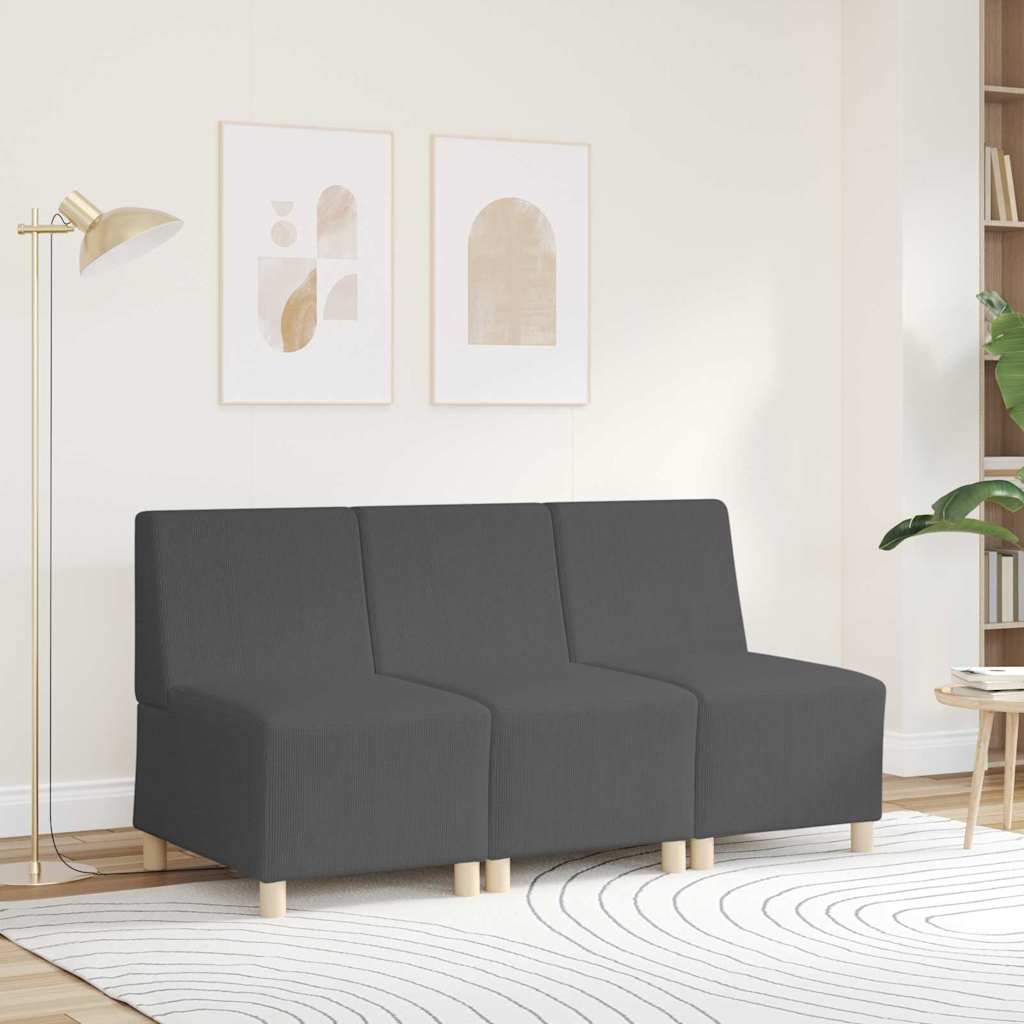 vidaXL Modulaire Bankeenheid Armlos Donkergrijs 55 x 74 x 82 cm