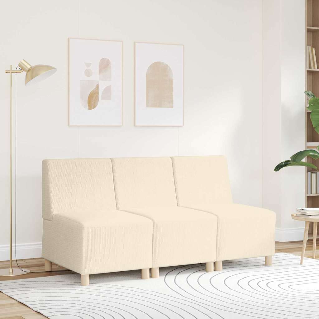 vidaXL Modulaire Bankeenheid Armlos Crème 55 x 74 x 82 cm
