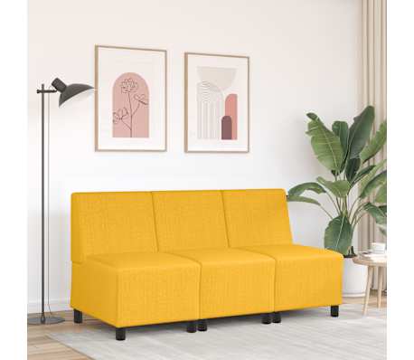vidaXL | Modulares Armfreies Sofa | Hellgelb 55 x 74 x 82 cm Cordstoff