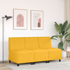vidaXL | Modulares Armfreies Sofa | Hellgelb 55 x 74 x 82 cm Cordstoff