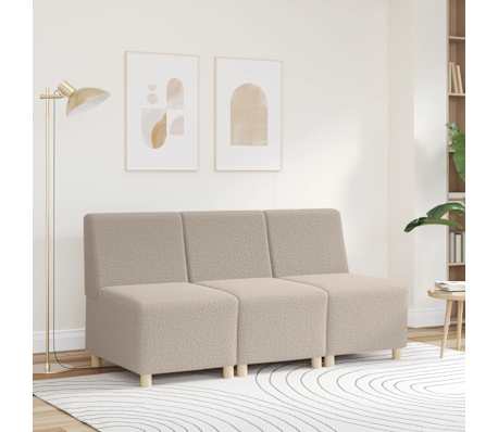 vidaXL Modułowa sofa bez podłokietnik&oacute;w, jasnoszara, 55 cm, kręcona, tkanina przypominająca wełnę