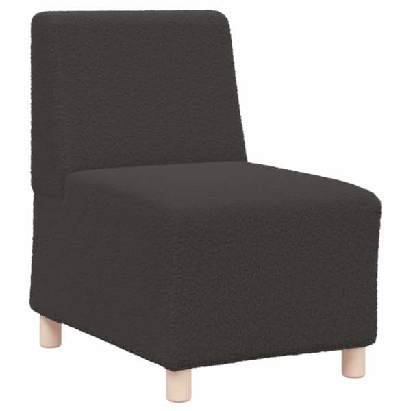 vidaXL mooduldiivan k&auml;etugedeta, tumehall, 55 cm, lokkis villalaadne kangas